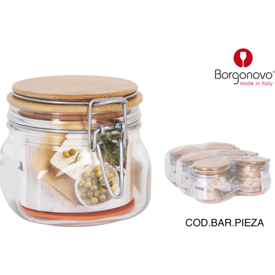 HERMETIC JAR PRIMIZIE 500CC BAMBOO STOPPER image 0