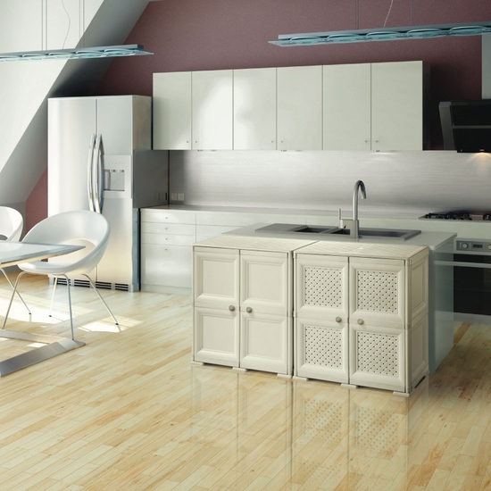 ARMARIO OMNIMODUS - 2 MÓDULOS CON PUERTA DE MADERA  image 3