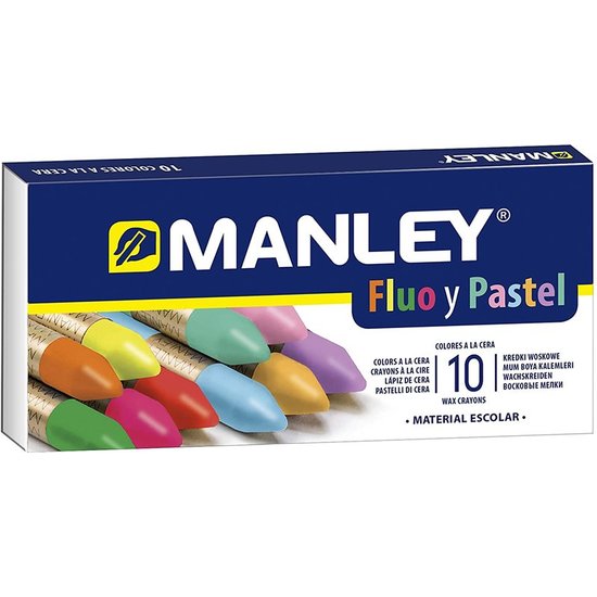 ESTUCHE DE CERAS FLUO Y PASTEL DE MANLEY - 10UDS image 0