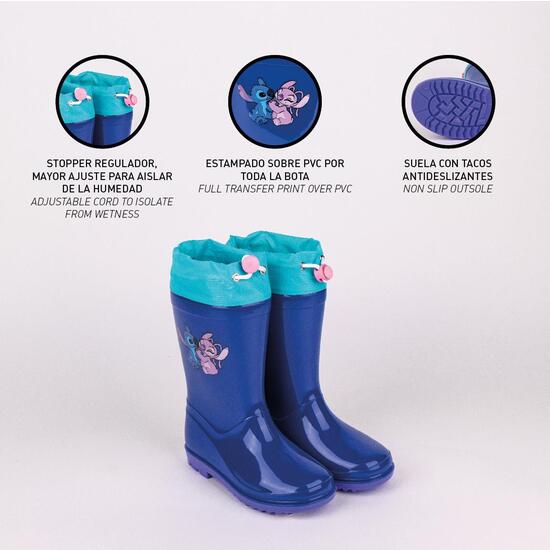 BOTAS LLUVIA PVC STITCH BLUE image 4