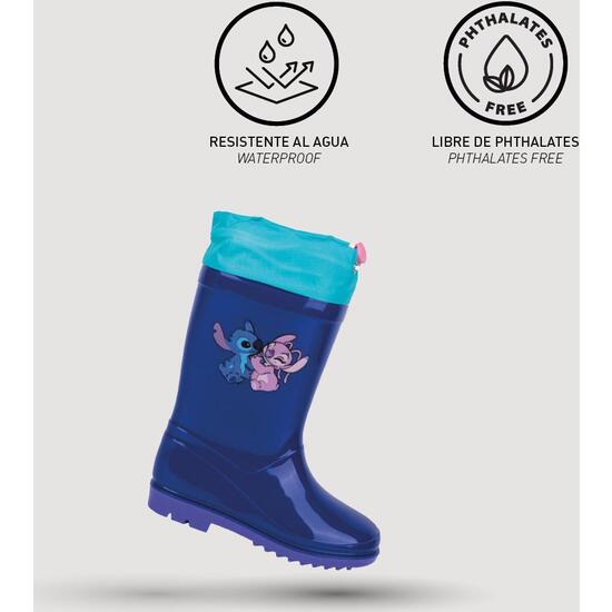 BOTAS LLUVIA PVC STITCH BLUE image 3