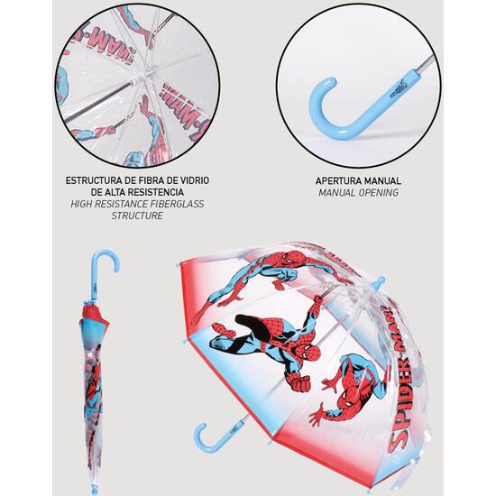 PARAGUAS MANUAL POE BURBUJA SPIDERMAN RED image 3