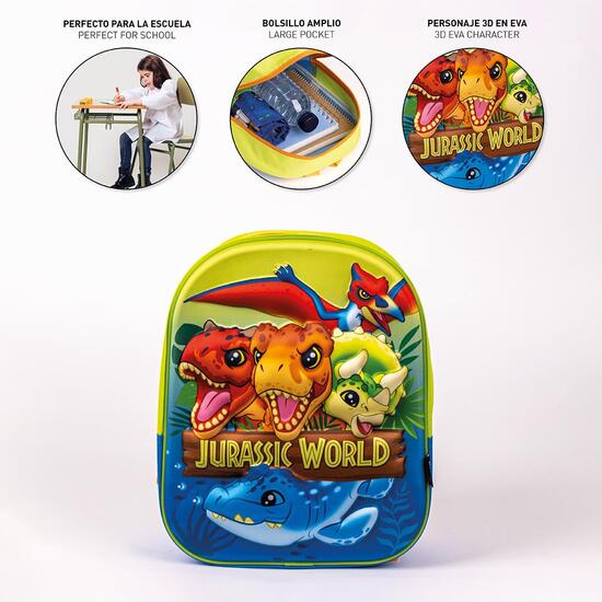 MOCHILA INFANTIL 3D JURASSIC PARK LIGHT GREEN image 4