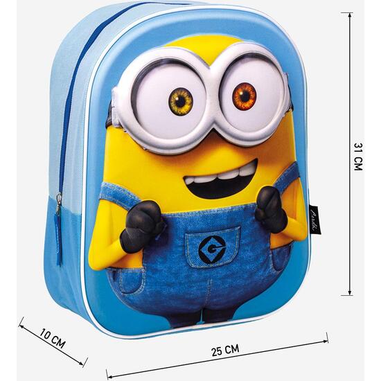 MOCHILA INFANTIL 3D MINIONS BLUE image 3