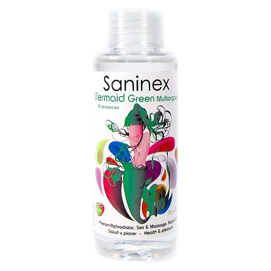SANINEX MERMAID GREEN MULTIORGASMIC - SEX & MASSAGE OIL 100ML image 0