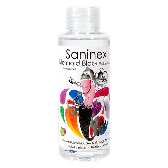 SANINEX MERMAID BLACK MULTIORGASMIC - SEX & MASSAGE OIL 100ML image 0