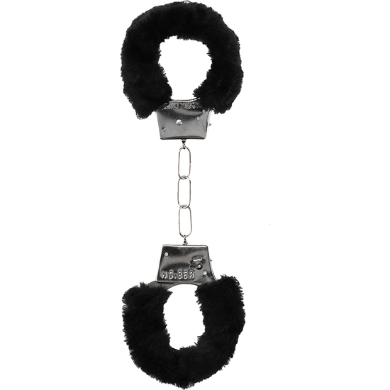 OUCH BEGINNERS FURRY HAND CUFFS BLACK image 3