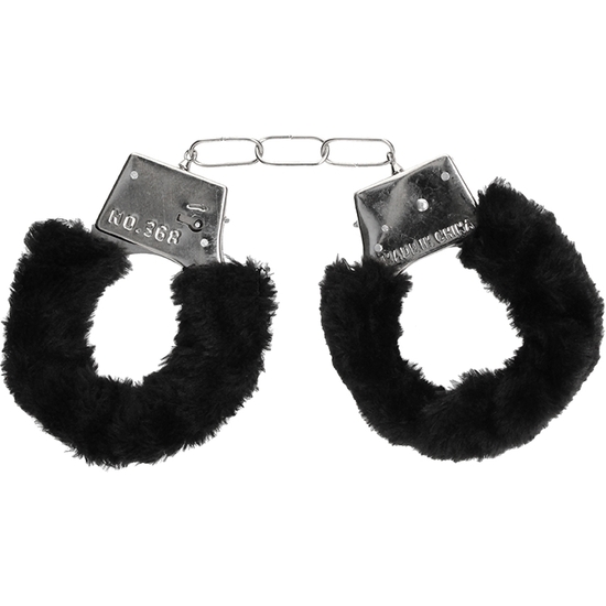 OUCH BEGINNERS FURRY HAND CUFFS BLACK image 5