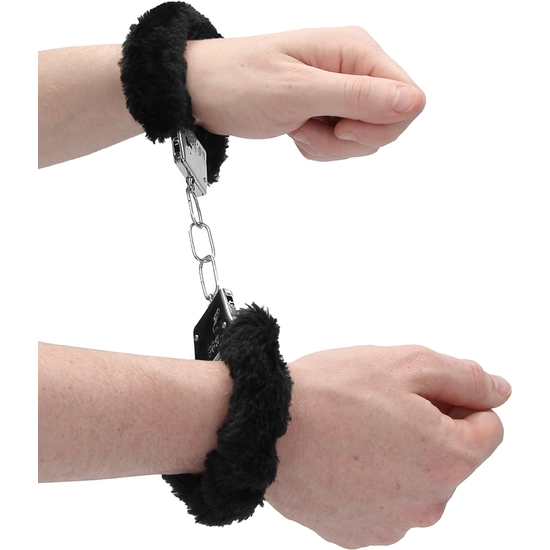 OUCH BEGINNERS FURRY HAND CUFFS BLACK image 6