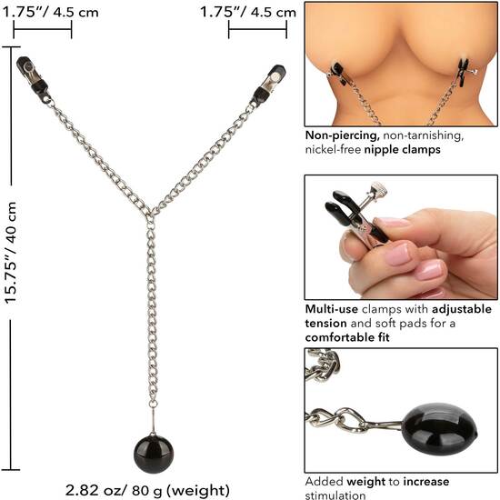 WEIGHTED DISC NIPPLE CLAMPS - METAL image 3