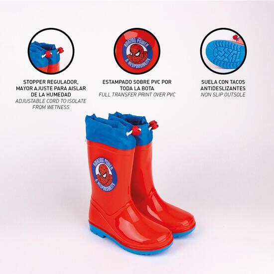 BOTAS LLUVIA PVC SPIDERMAN RED image 4