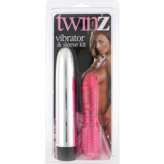 TWINZ VIBRATOR SLEEVE KIT - PINK image 1