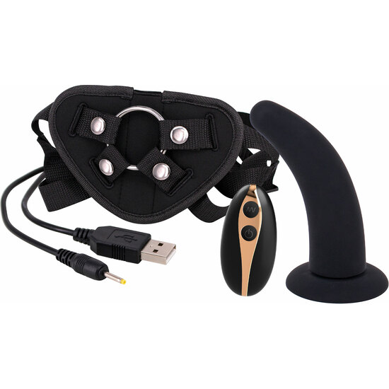 VIBRATION DILDO STRAP-ON 5INCH - BLACK image 0