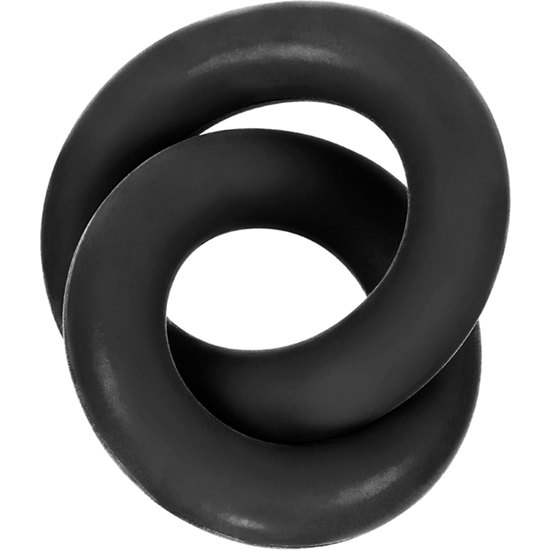 DUO LINKED COCK & BALL RINGS - BLACK  image 2
