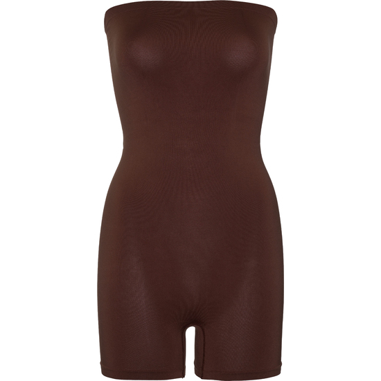 SEAMLESS STRAPLESS ROMPER - BROWN image 2