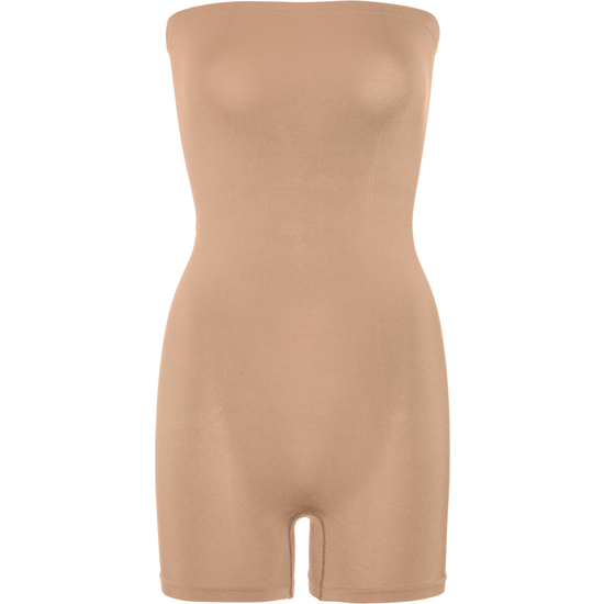 SEAMLESS STRAPLESS ROMPER - CARAMEL image 2