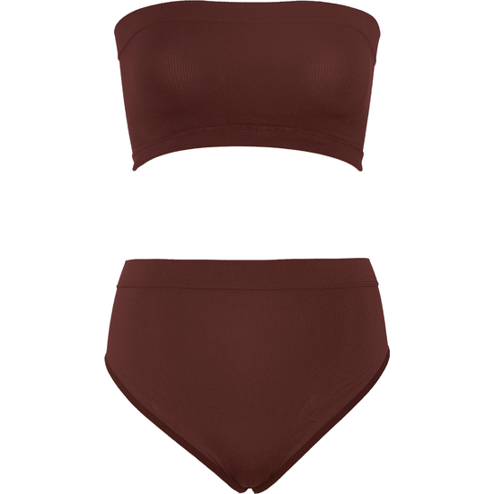 SEAMLESS BANDEAU TOP BRIEF - BROWN  image 2