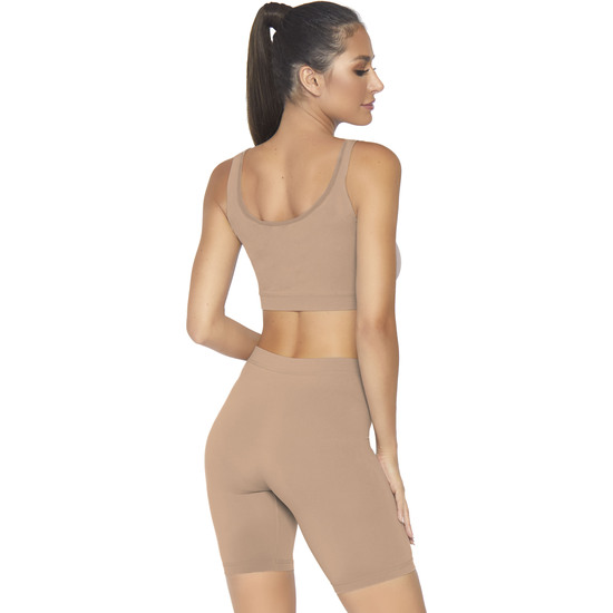 SEAMLESS TANKTOP, BIKE SHORTS - CARAMEL  image 1