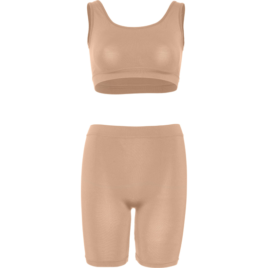 SEAMLESS TANKTOP, BIKE SHORTS - CARAMEL  image 2