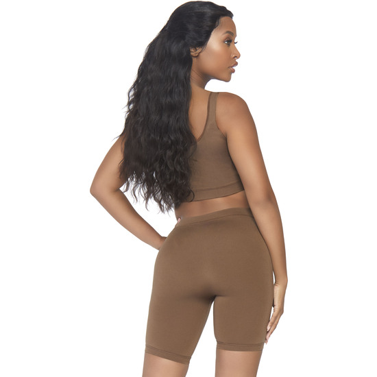 SEAMLESS TANKTOP, BIKE SHORTS - TAN image 1