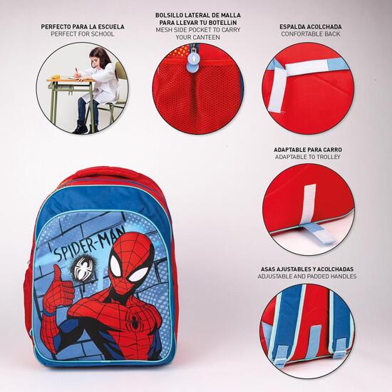 MOCHILA ESCOLAR MEDIANA 41 CM SPIDERMAN BLUE image 3