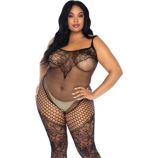 LACE & NET TANK BODYSTOCKING - BLACK  image 0