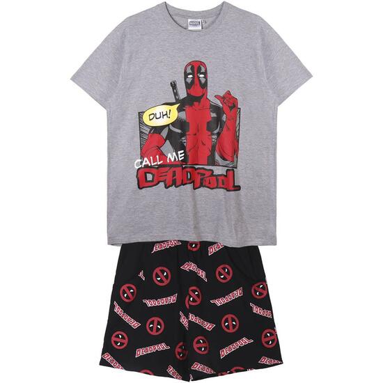 PIJAMA CORTO SINGLE JERSEY PUNTO DEADPOOL GRAY image 0