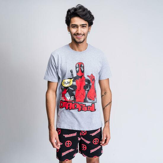 PIJAMA CORTO SINGLE JERSEY PUNTO DEADPOOL GRAY image 3