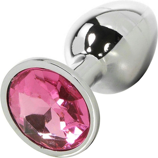 BEJEWELED STAINLESS STEEL PLUG - PINK image 0