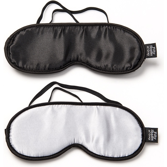 NO PEEKING SOFT TWIN BLINDFOLD SET - BLACK/WHITE image 0