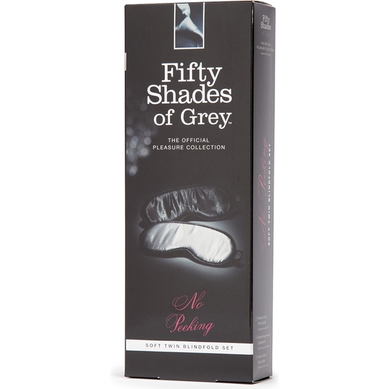 NO PEEKING SOFT TWIN BLINDFOLD SET - BLACK/WHITE image 1