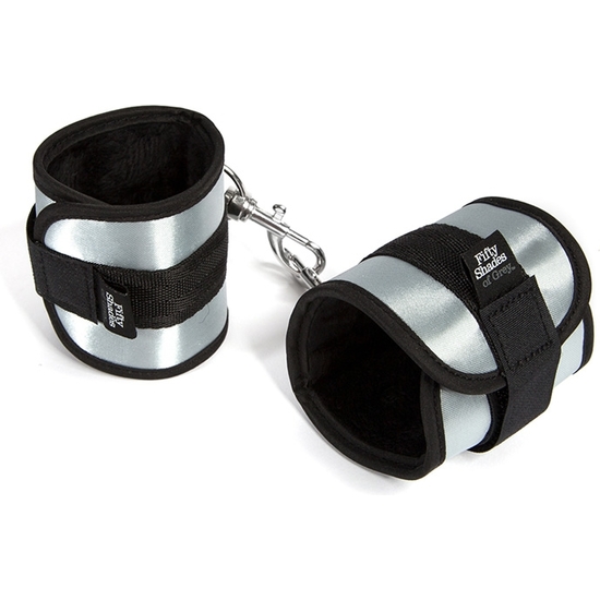 TOTALLY HIS SOFT HANDCUFFS - BLACK/SILVER image 0