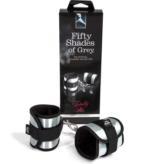 TOTALLY HIS SOFT HANDCUFFS - BLACK/SILVER image 1