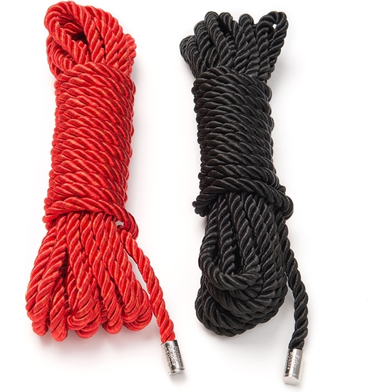 RESTRAIN ME BONDAGE ROPE TWIN PACK - BLACK/RED image 0