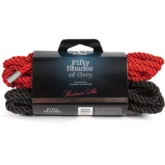 RESTRAIN ME BONDAGE ROPE TWIN PACK - BLACK/RED image 1