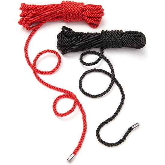 RESTRAIN ME BONDAGE ROPE TWIN PACK - BLACK/RED image 2