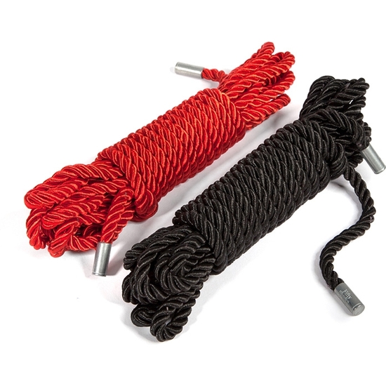 RESTRAIN ME BONDAGE ROPE TWIN PACK - BLACK/RED image 3