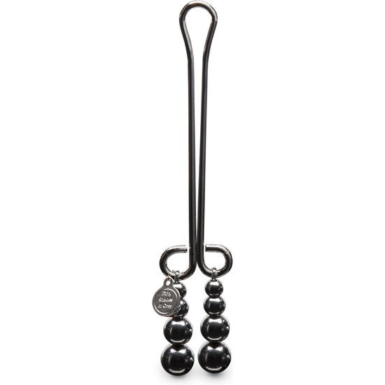 JUST SENSATION BEADED CLITORAL CLAMP - BLACK image 0