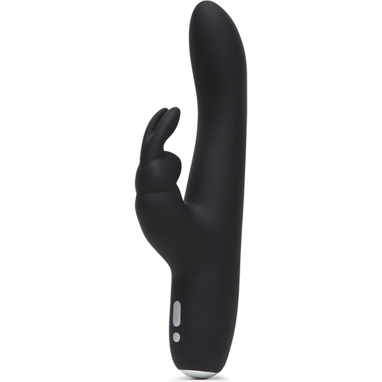 GREEDY GIRL SLIMLINE RABBIT VIBRATOR - BLACK image 0