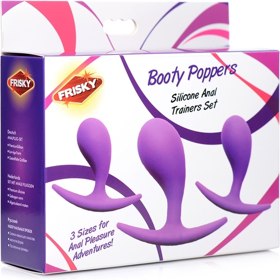 BOOTY POPPERS SILICONE ANAL TRAINER SET - PURPLE image 1