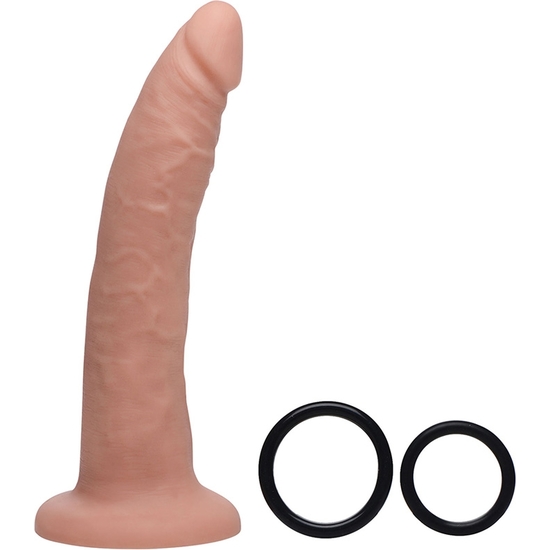 CHARMED 7.5 SILICONE DILDO WITH HARNESS - FLESH image 2
