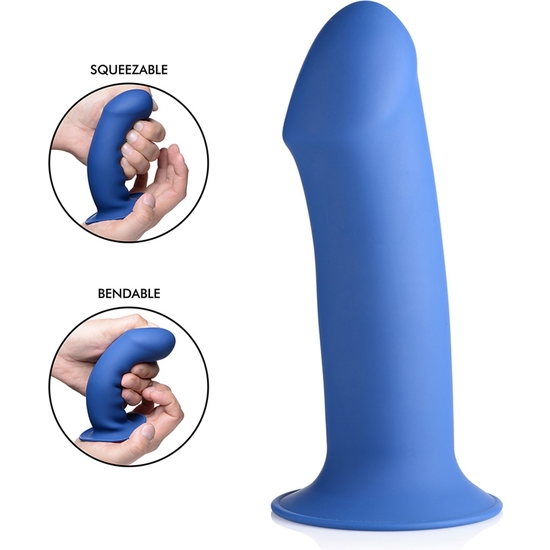 SQUEEZABLE THICK PHALLIC DILDO - BLUE image 0