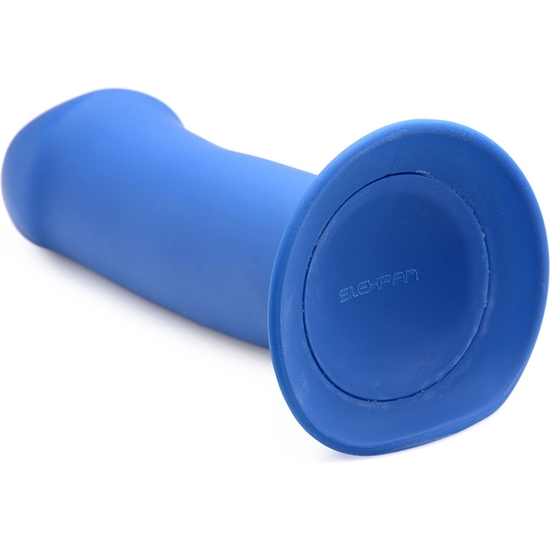 SQUEEZABLE THICK PHALLIC DILDO - BLUE image 3