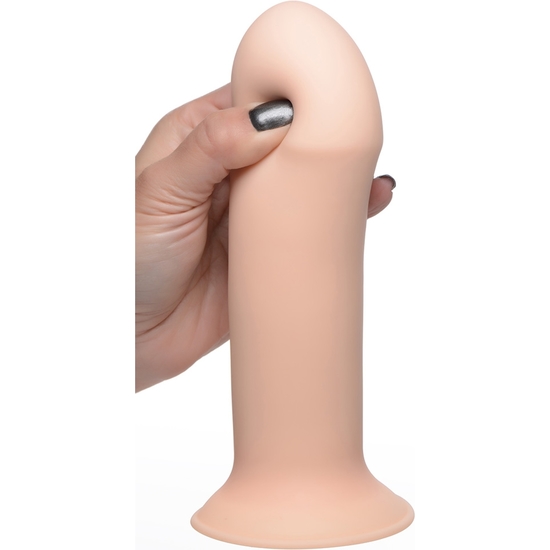 SQUEEZABLE THICK PHALLIC DILDO- FLESH image 2