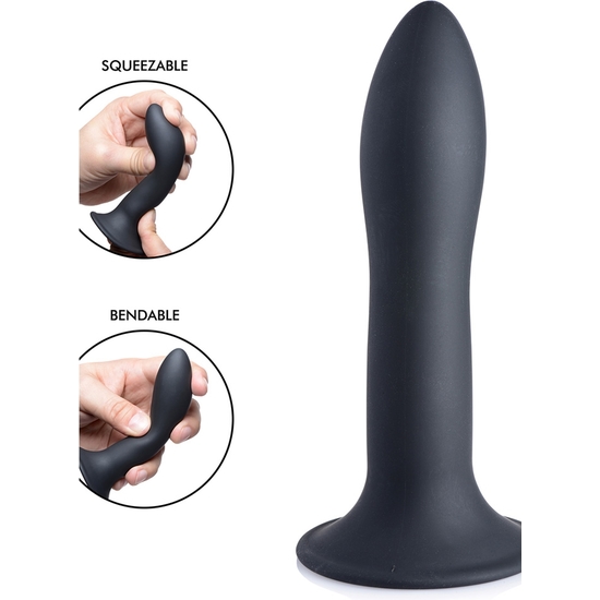 SQUEEZABLE SLENDER DILDO - BLACK image 0