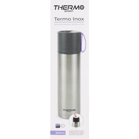 TERMO INOX 500ML TAPA PLASTICO Y GOMA THERMOSPORT image 1