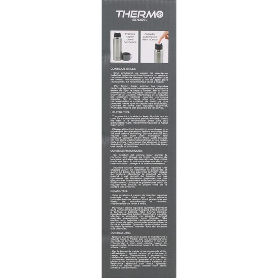 TERMO INOX 500ML TAPA PLASTICO Y GOMA THERMOSPORT image 2