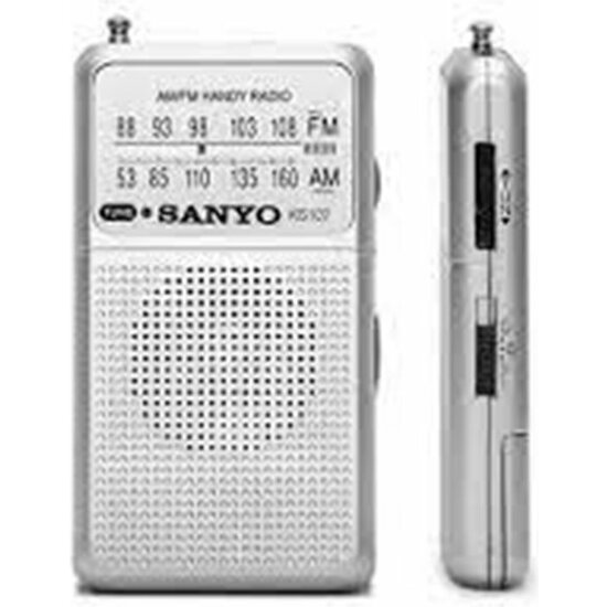 RADIO PORTATIL ALTAVOZ AM/FM PLATA SANYO KS107 image 0