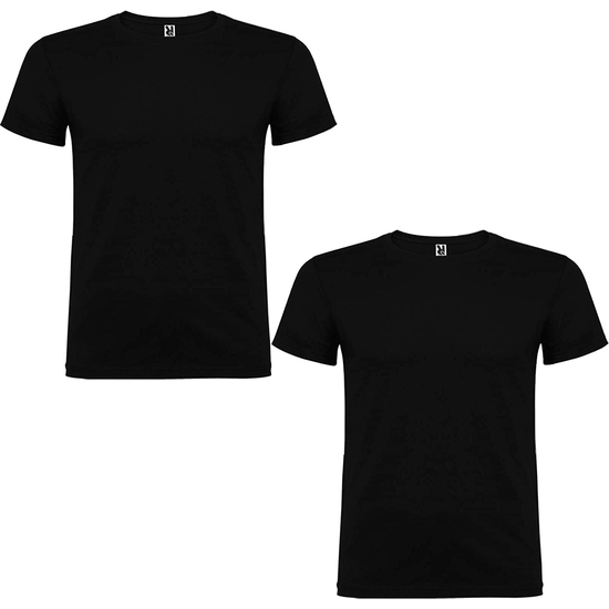 PACK DE 2 CAMISETAS DE MANGA CORTA ROLY, NEGRO CON CUELLO REDONDO DOBLE image 0