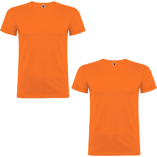 PACK DE 2 CAMISETAS DE MANGA CORTA ROLY, NARANJA CON CUELLO REDONDO DOBLE image 0